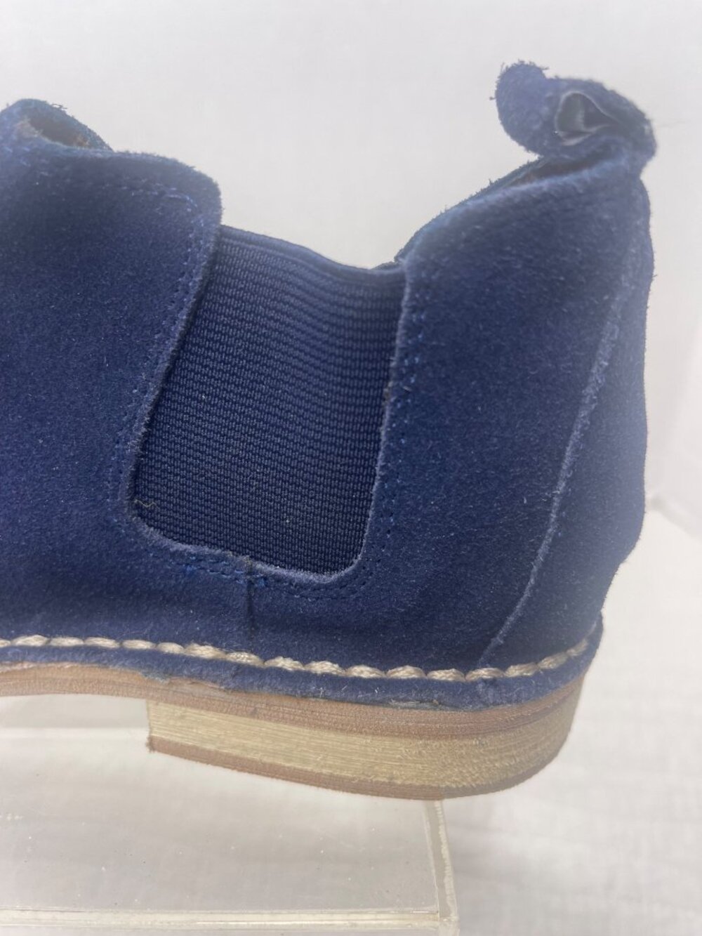 Steve Madden Navy Blue Suede Chelsea Casual Boots Slip-On Retro 60s - Picture 8 of 8